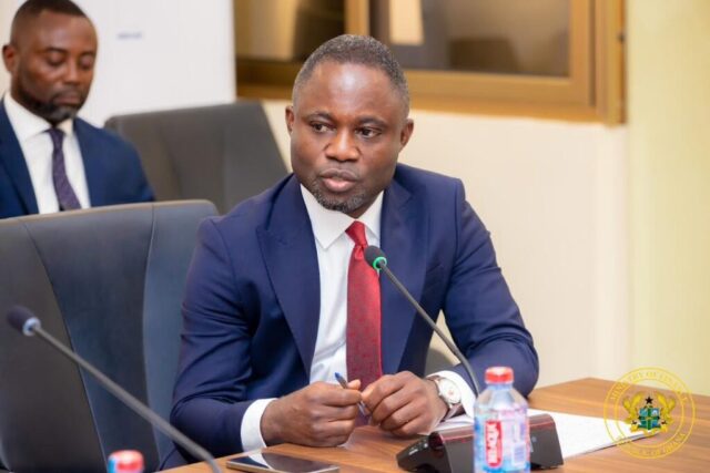 Health Minister Aggressively Pushes foWeija Hospital Handover. minister of health speaking passionately on the floor of parliament during an address on public health infrastructure.