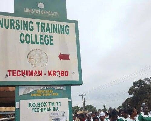 Ministry of Health shuts down Techiman Krobo nursing training college over student unrest. Ministry of Health shuts down Techiman Krobo nursing training college over student unrest.