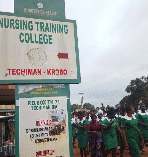 Techiman Krobo nursing training college Ministry of Health shuts down Techiman Krobo nursing training college over student unrest.