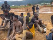 Illegal Miners Arrested by NAIMOS at Osino Suspected illegal miners arrested during the NAIMOS operation